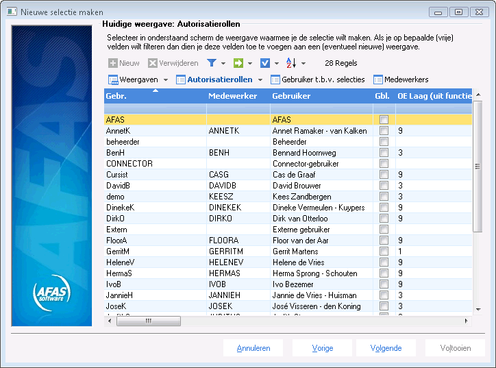 Gebruikersgroepen Op Basis Van Rollen In Een Template Omgeving Afas Help Center